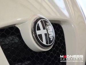 Alfa Romeo 4C Carbon Fiber Badge Cover Kit - Alfa Romeo Logo in White Alfa Romeo 4C Carbon Fiber Badge Cover Kit - Alfa Romeo Logo in White